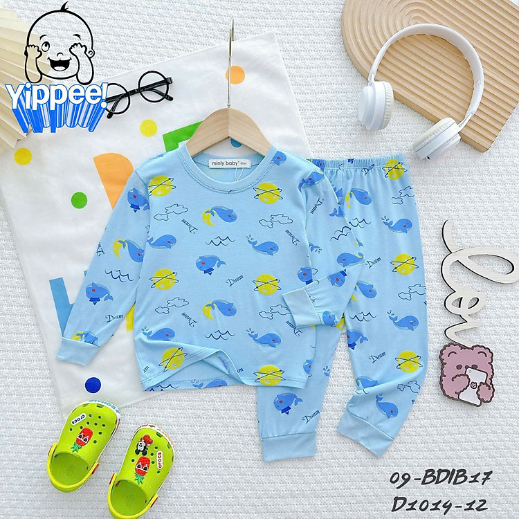 Đồ bộ ngủ dài tay cho bé trai, bộ ngủ dài tay cho gái size 5-26KG chất thun lạnh mềm mịn mát