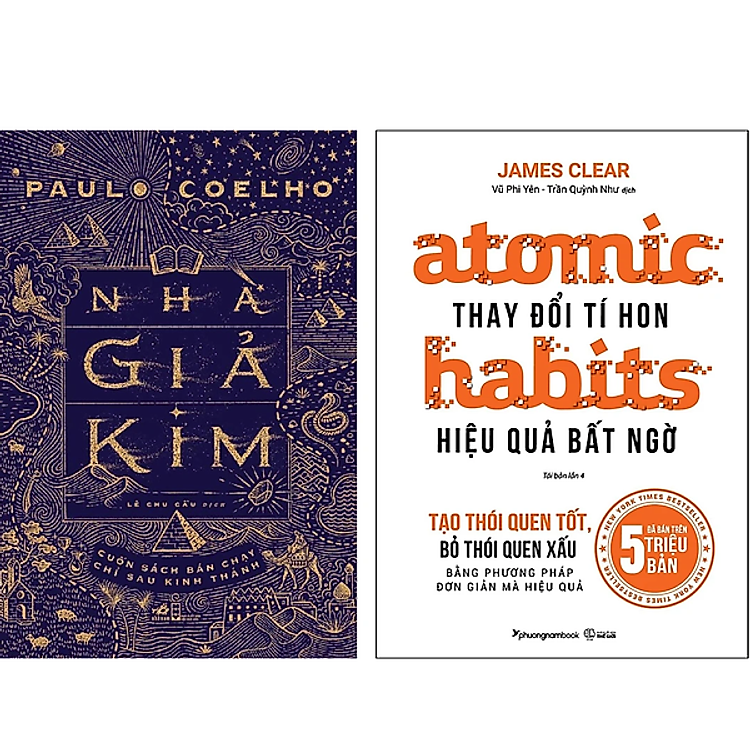 Combo 2Q: Nhà Giả Kim (Bìa Vàng) + Automic Habits - Thay Đổi Tí Hon - Hiệu Quả Bất Ngờ (Top Sách Tiểu Thuyết/ Phát Triển Bản Thân Bán Chạy Nhất Mọi Thời Đại)