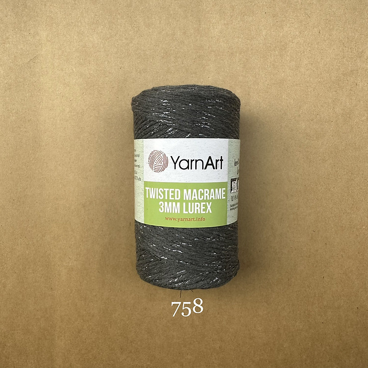 Sợi Twisted Macrame 3 MM Lurex nhập khẩu từ Yarnart, đan móc giỏ xách, nón, trang trí nội thất, vỏ ghế