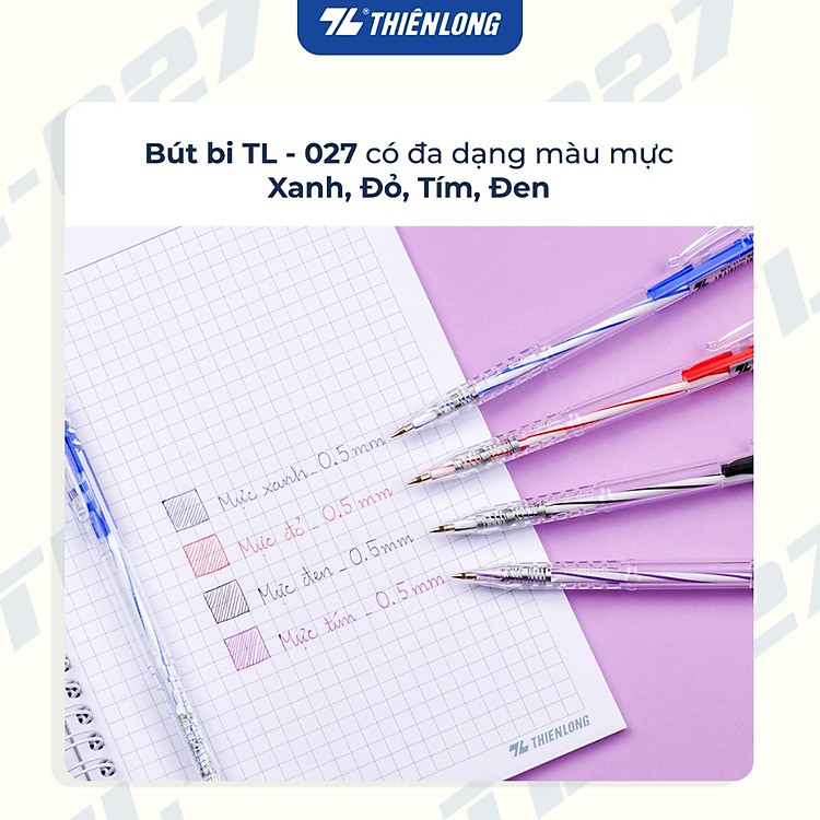 Bộ Bút Bi Thiên Long TL-027 (5 chiếc) - Ảnh 4