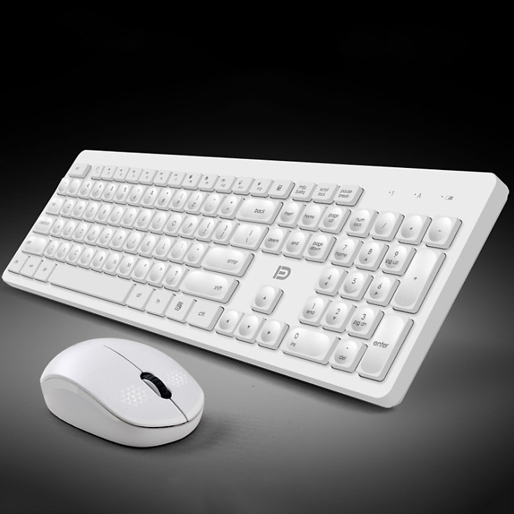 Bộ Bàn Phím Và Chuột Không Dây Forter ik7300 White (Màu Trắng) - Hàng Chính Hãng