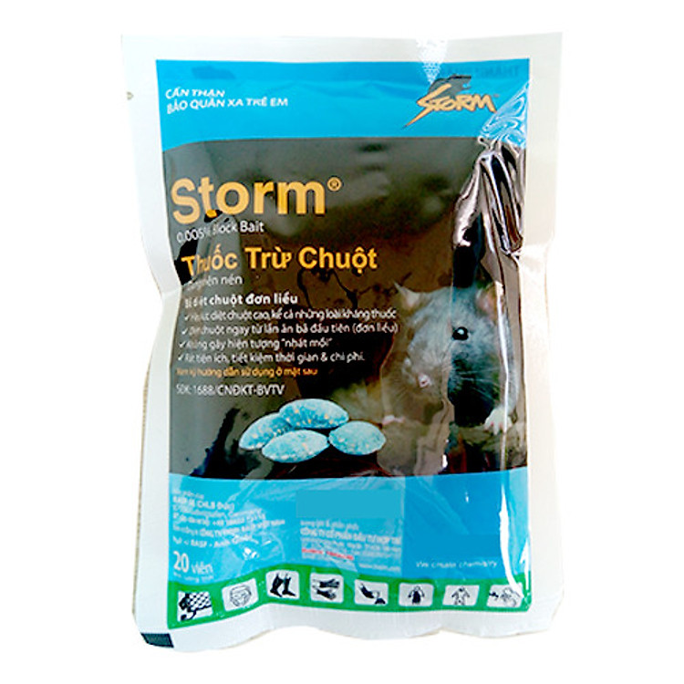 DẠNG GÓI 20 VIÊN | HỘP 100 VIÊN - THUỐC DIỆT CHUỘT STORM - DẠNG VIÊN NÉN - ĐƠN GIẢN DỄ SỬ DỤNG - AN TOÀN VỚI NGƯỜI SỬ DỤNG VÀ MÔI TRƯỜNG