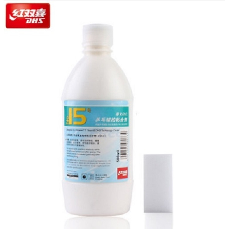 Keo Dán Vợt Bóng Bàn Vô Cơ - Keo Sữa DHS I5 (Song Hỷ) 1 chai 550ml - Dán Cực Chắc, Không Hại Mặt Vợt