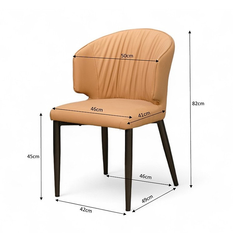Ghế ăn nhà hàng nệm giả da ECO 29A-P Nội thất Capta Ghế bàn ăn cao cấp nệm bọc simili chân sắt sơn tĩnh điện màu đen