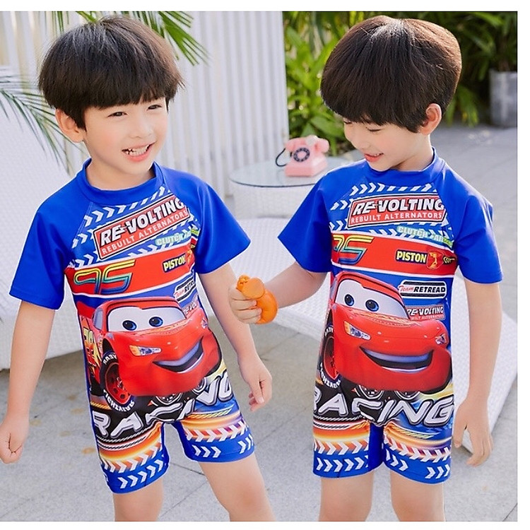 Bộ bơi bé trai có nón bơi