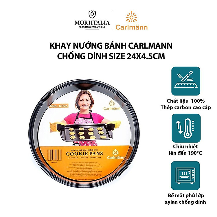 Khay nướng bánh Carlmann chống dính tiện lợi an toàn CM008235