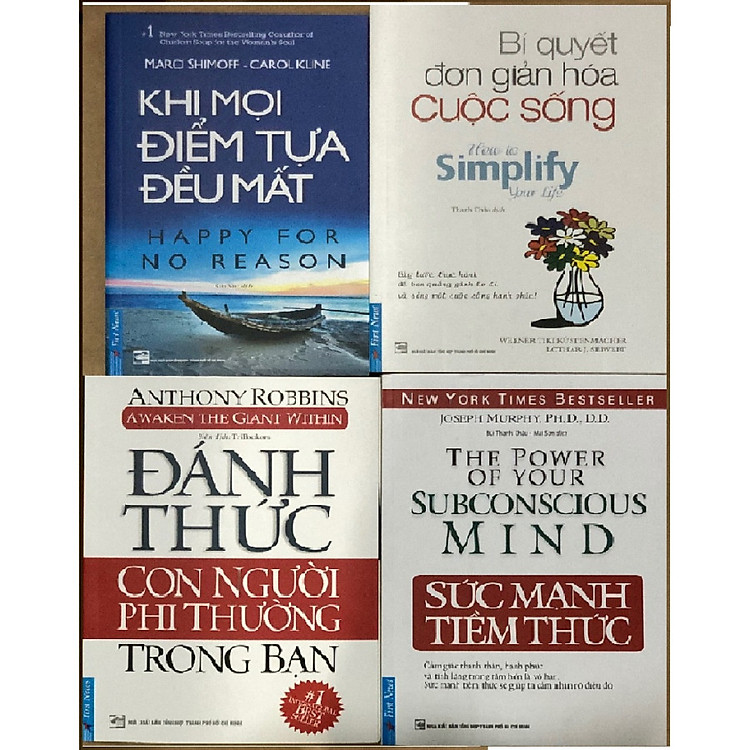 Combo Khi mọi điểm tự đều mất + Sức mạnh tiềm thức + Đánh thức con người phi thường trong bạn + Bí quyết đơn giản hóa cuộc sống