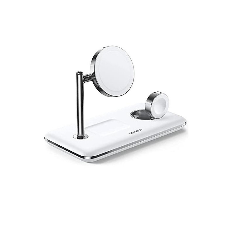 Sạc USB không dây dùng cho điện thoại, đồng hồ, tai nghe công suất 25W màu trắng Ugreen 90326 - Hàng chính hãng