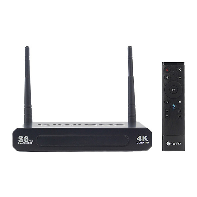 Android Tivi Box Kiwibox S6 Pro - Hàng Chính Hãng + Tặng chuột bay Kiwi V3 điều khiển bằng giọng nói