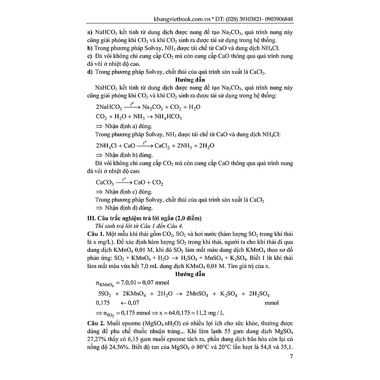 Bộ Đề Thi Học Sinh Giỏi Và Ôn Thi Vào Lớp 10 Chuyên Hóa (Có Lời Giải Chi Tiết) - Ảnh 7