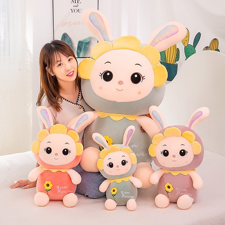 Gấu bông thỏ hoa mặt trời 30cm Chính hãng Giá rẻ - Hình ảnh 4