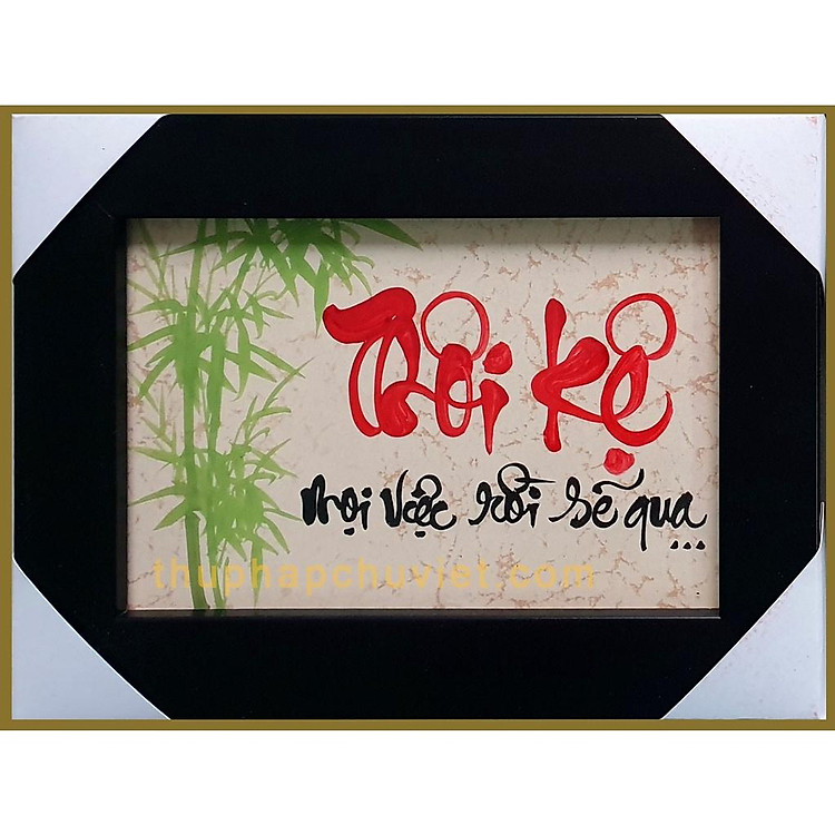 Tranh thư pháp để bàn chữ Thôi Kệ