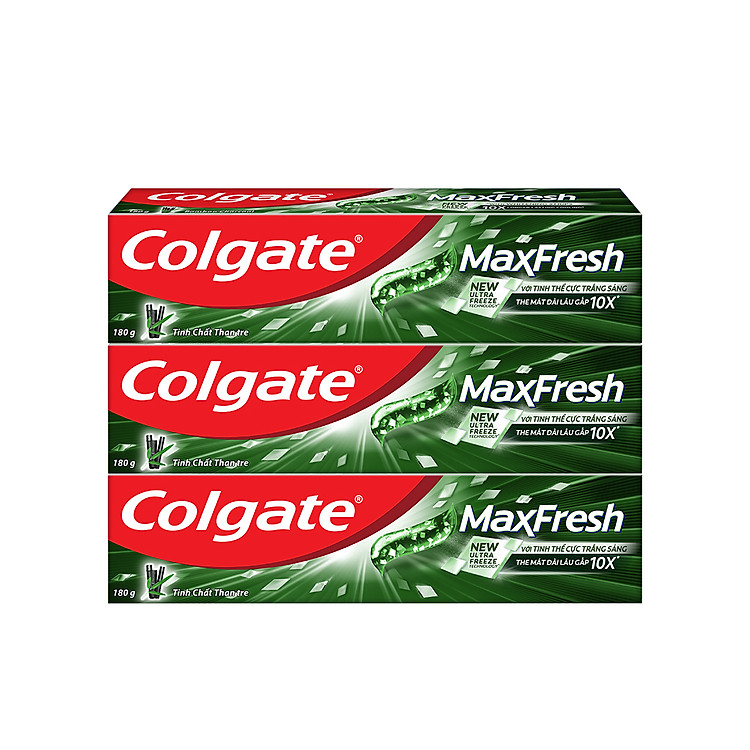 Bộ 3 kem đánh răng Maxfresh Tinh chất than tre 180g