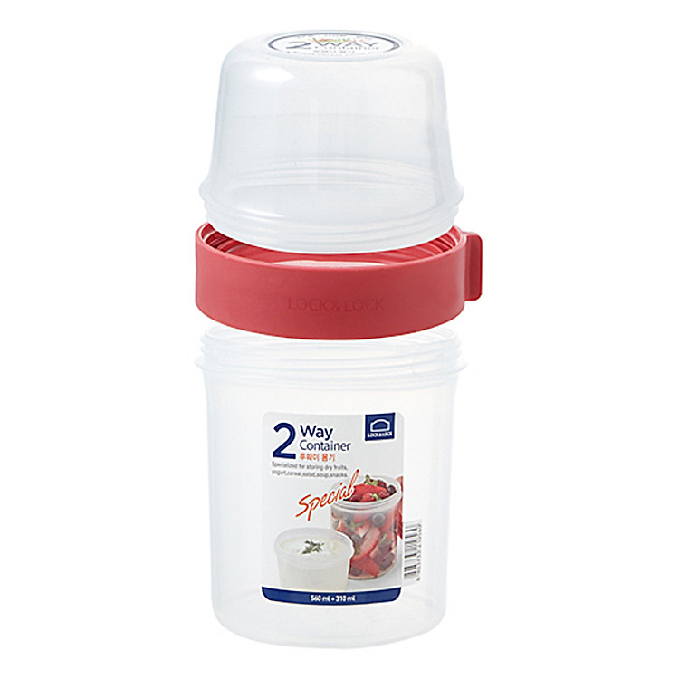 Hộp Nhựa Lock&Lock LLS213R Twist Two Way - Nắp Màu Đỏ