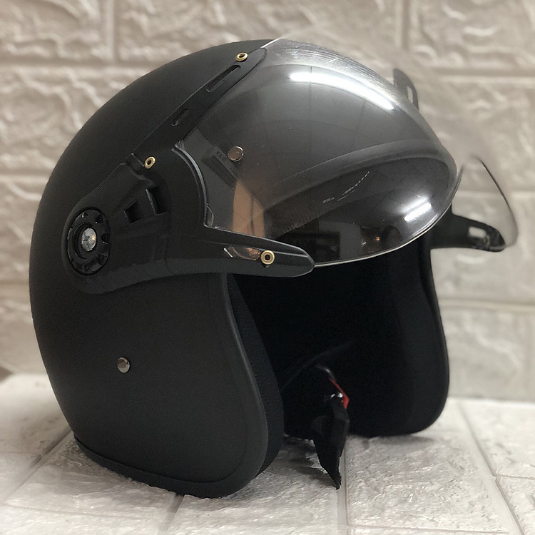 Mũ Bảo Hiểm Có Kính 3/4 đầu – Nhiều màu Kính Trong _ Chống bụi, chống nắng đi được cả ban đêm