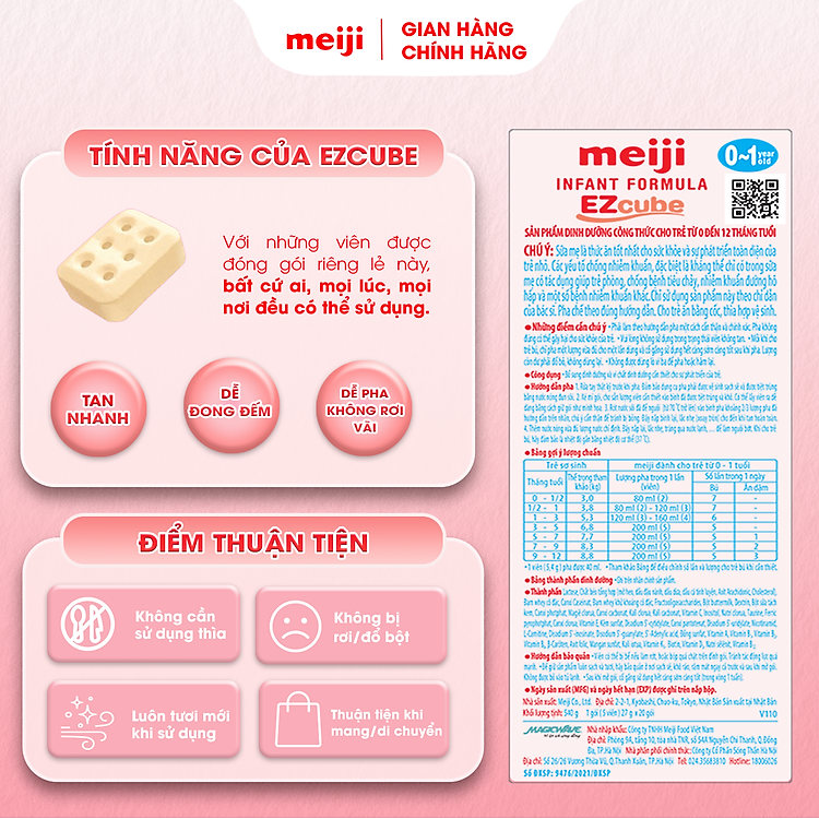 Meiji Infant Formula EZcube 540g Chính Hãng Tin cậy Giá tốt - Hình ảnh 4