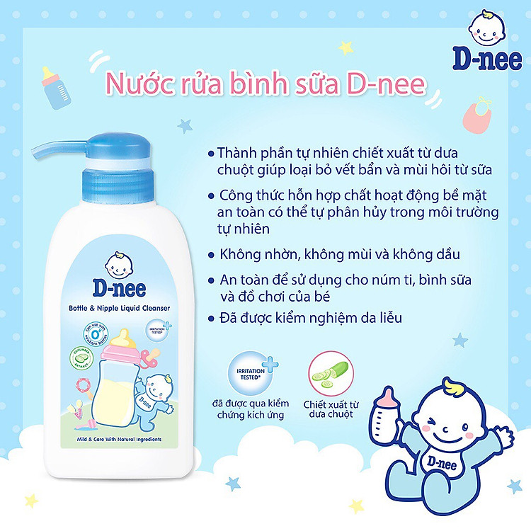 Nước rửa bình sữa D-nee 500ml Chính hãng Giá rẻ - Hình ảnh 3