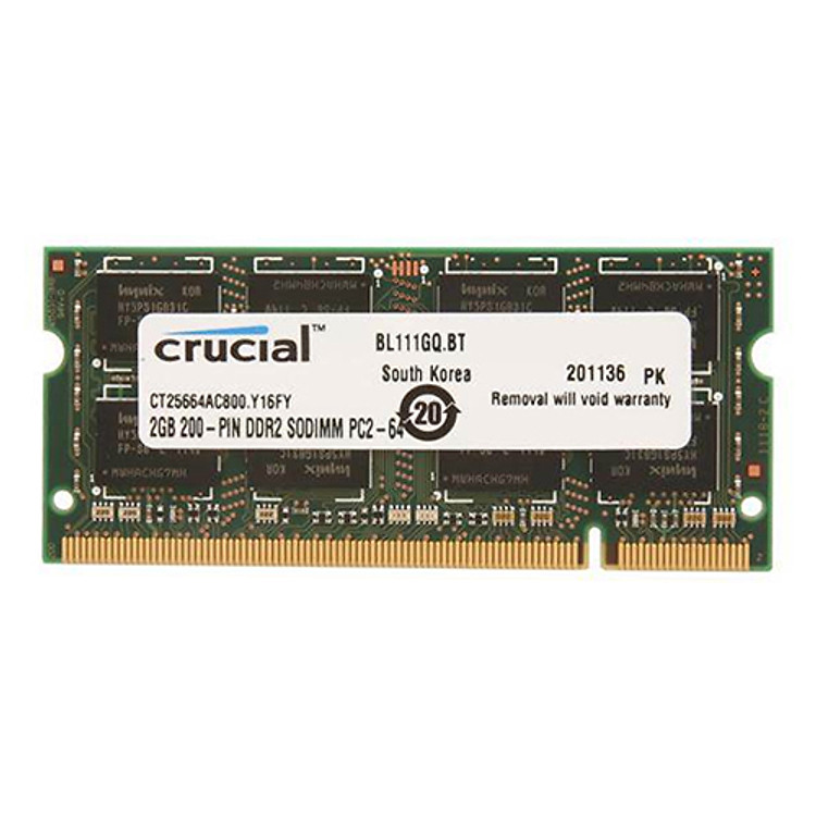 Ram Laptop Crucial 2GB DDR2 bus 800MHz PC 6400 - Hàng chính hãng