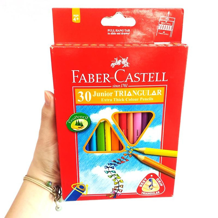 Chì Màu Faber-Castell Junior Triangular (30 màu dài) - Ảnh 3