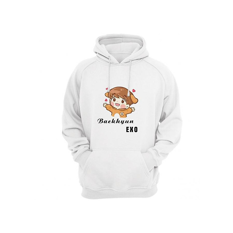 Áo Hoodie Tay Dài Có Mũ Baekhyun Exo Chibi