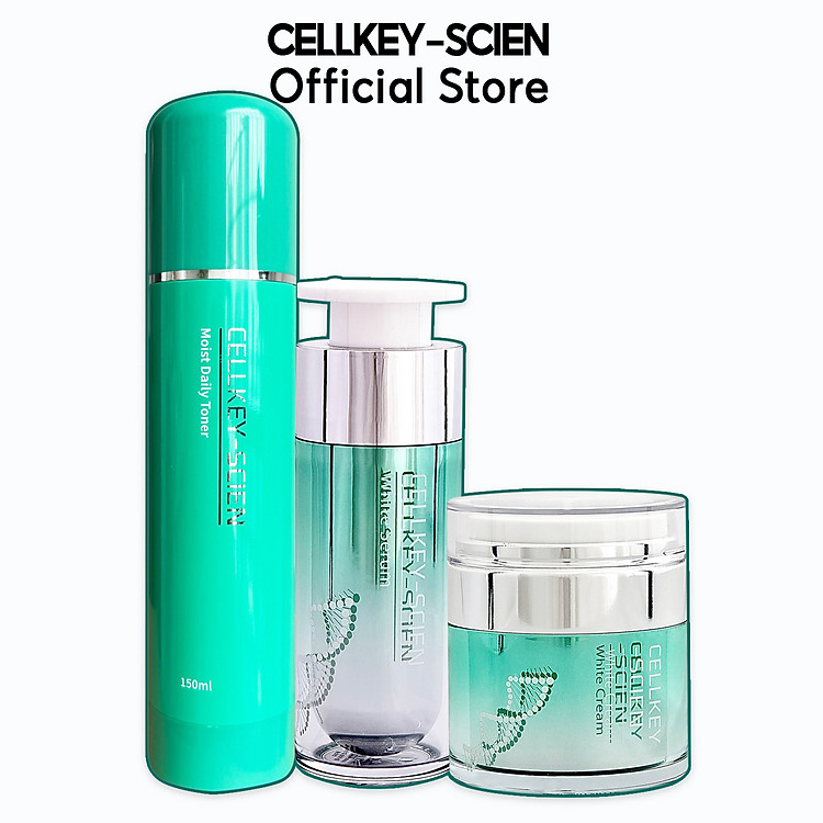 Bộ Dưỡng Trắng Da Tế Bào Gốc Hàn Quốc Cấp Ẩm Kiềm Dầu Xóa Nhăn Phục Hồi Trẻ Hoá Da Và Chống Lão Hoá Cellkey-Scien (210ml)