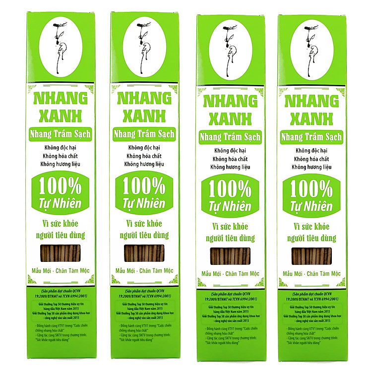 ComBo 4 Hộp Nhang Xanh 30cm - 70g Chân Tăm Mộc