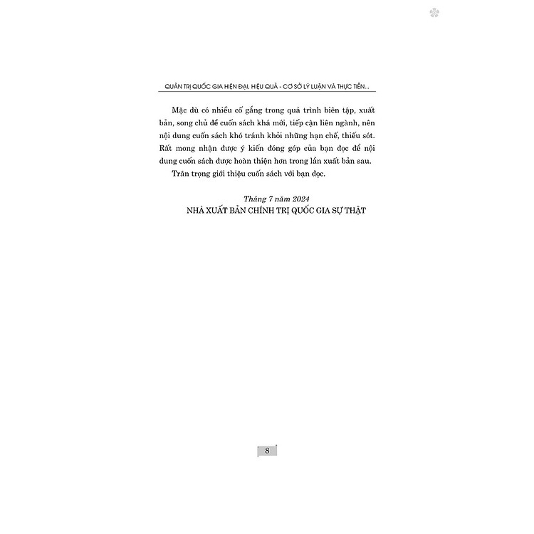 Quản trị quốc gia hiện đại, hiệu quả cơ sở lý luận và thực tiễn ở Việt Nam hiện nay - bản in 2024 - Ảnh 3