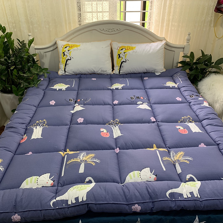 Tấm làm mềm đệm topper home collection loại đẹp - Khủng Long Tê Giác - Tặng kèm 1 móc khóa Houston