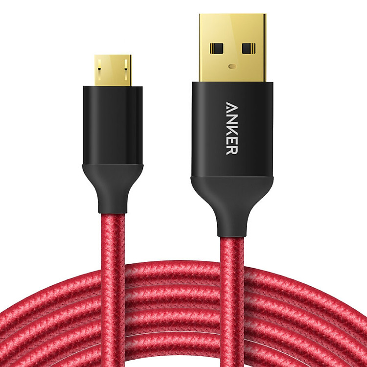 Cáp Sạc Cổng Micro USB 1.8m Anker A7116 - Đỏ