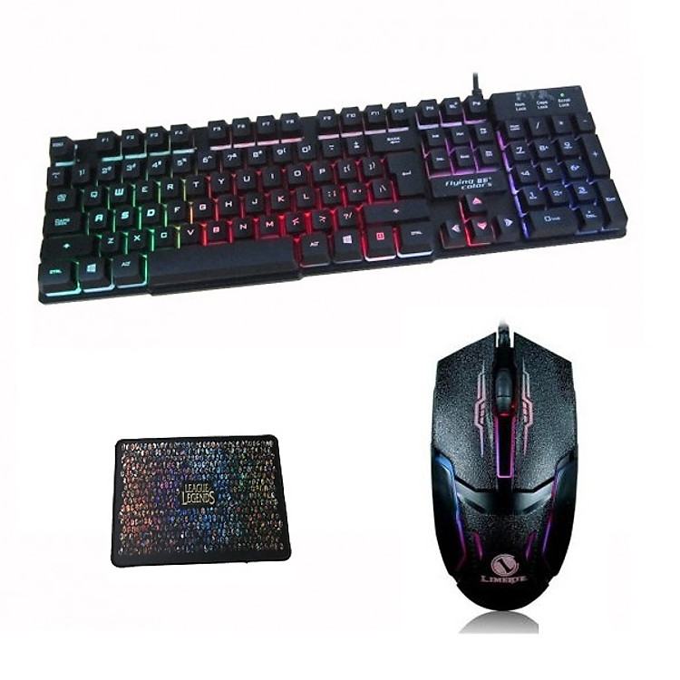 Bàn phím K8 giả cơ ( Tặng lót chuột liên minh +Tặng chuột gaming LIMEIDE)