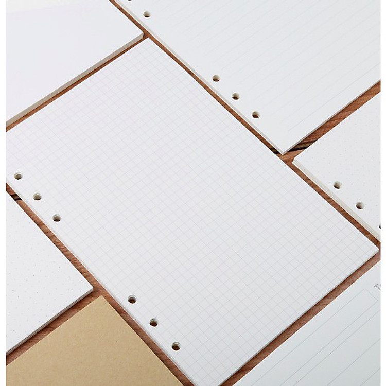 Tập giấy refill kẻ ô vuông 6 lỗ cỡ A5 - 210x142mm