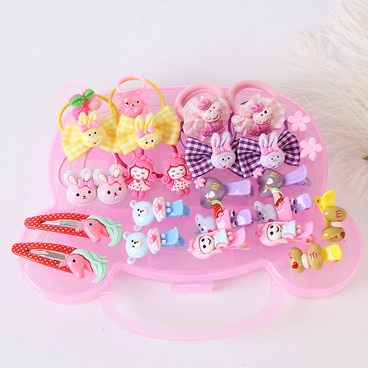 Bộ dây buộc tóc, kẹp tóc dễ thương cho bé