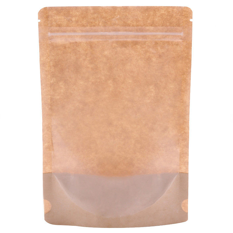 1 Kg túi giấy Kraft zipper mặt giấy mặt trong đáy đứng 15x22cm