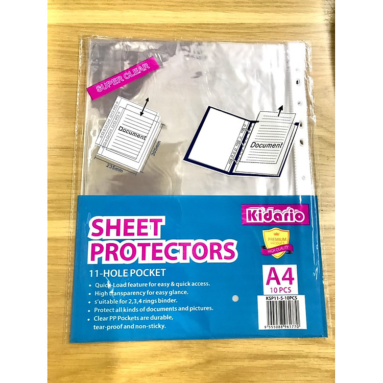Bìa Lỗ A4 Kidario KSP11-5 (10 cái)