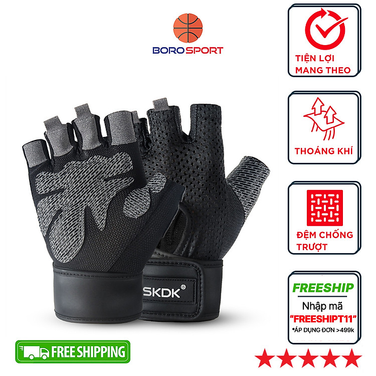 Bao găng tay tập gym kết hợp quấn bảo vệ cổ tay Cleacco J55 - Hàng chính hãng BORO SPORT