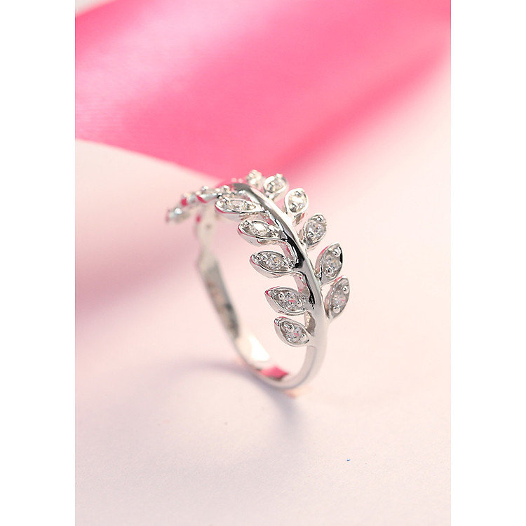 Nhẫn bạc nữ đẹp hình chiếc lá nguyệt quế NN0199