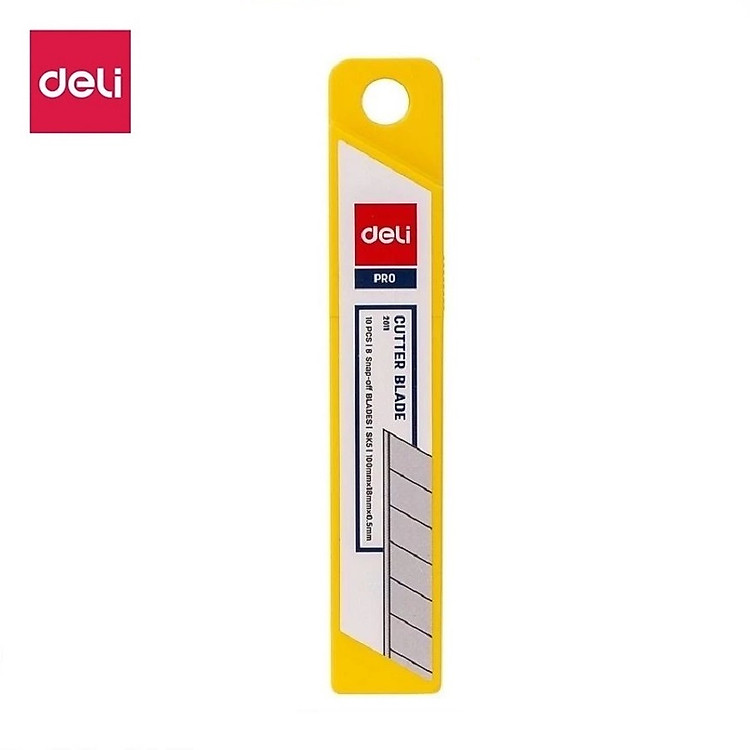 Dao rọc giấy Deli 2045 / 2057 đệm cao su mềm, loại 8 lưỡi tách rời màu bạc - Lưỡi thay 2011