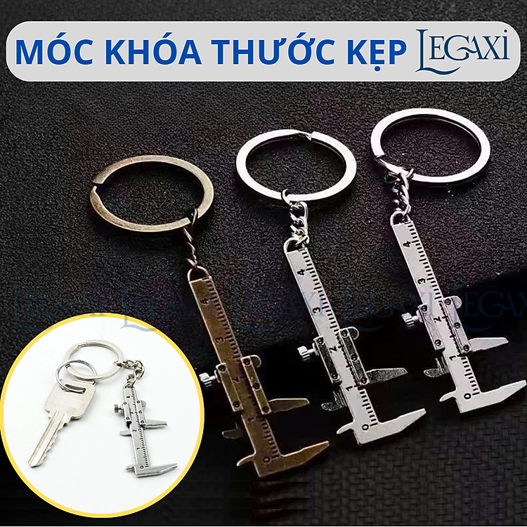 Móc Chìa Khóa Thước Kẹp Vernier Bằng Kim Loại
