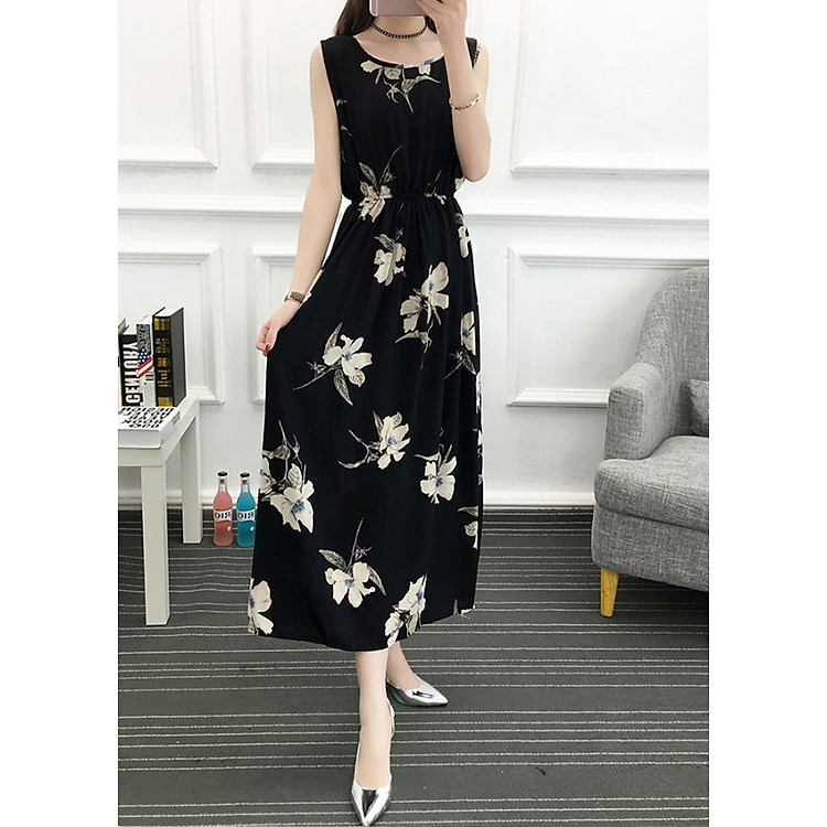 Váy đầm tone cotton maxi dài dạo chơi, đi biển - Mã 54