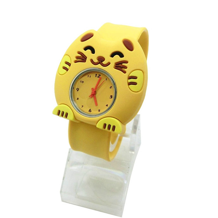 Đồng hồ Silicon Mèo vàng đáng yêu cho bé