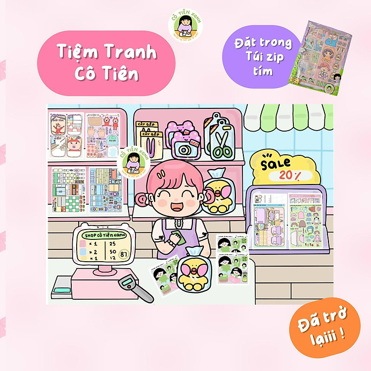 Bộ Tranh Tương Tác Cô Tiên Xanh Chính hãng Ưu đãi - Hình ảnh 4