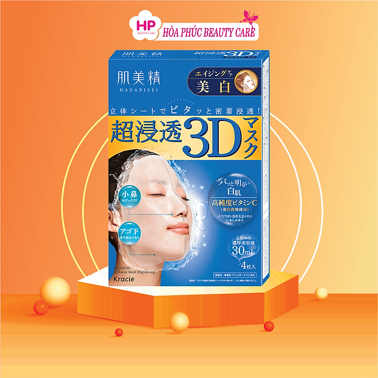 Mặt Nạ 3d Dưỡng Trắng Sáng Da Kracie Hadabisei 3D Facial Mask Brightening