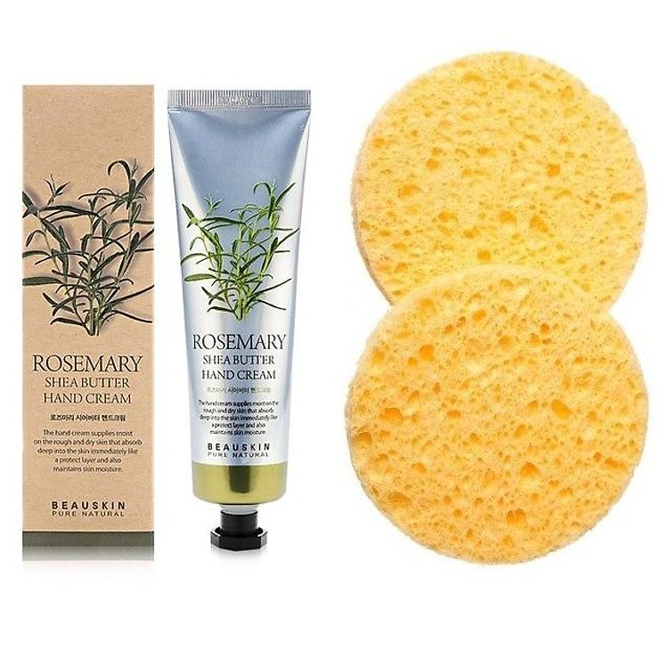 Combo 1 dưỡng tay thảo dược hương hoa hỗ trợ trị khô nẻ bong tróc da Beauskin Hàn quốc ( 100ml) + 2 bông rửa mặt tắm đa năng