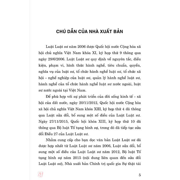 Luật Luật Sư (hiện hành) (sửa đổi, bổ sung năm 2012, 2015) - Ảnh 2