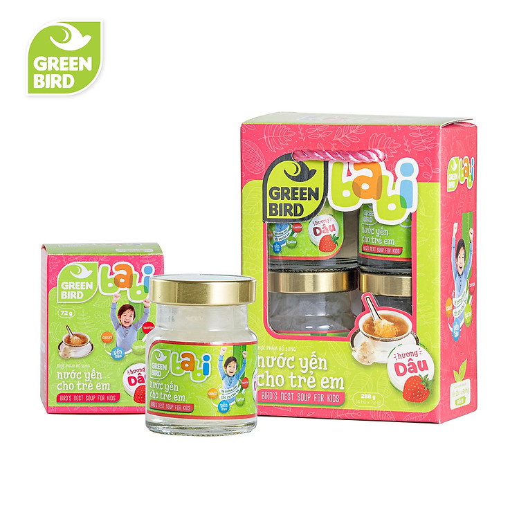 Lốc Green Bird - Babi Nước Yến Hương Dâu Hàng chuẩn Ưu đãi - Hình ảnh 2