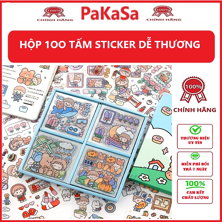 Hộp sticker trang trí (100 tấm)