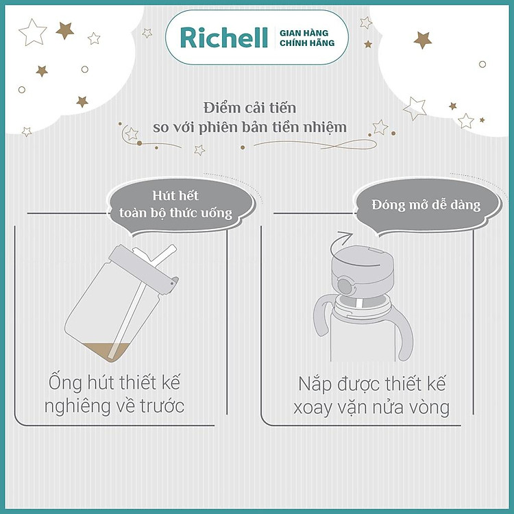 Bộ bình hút AXSTARS Richell Nhật Bản Chính hãng Ưu đãi - Hình ảnh 5