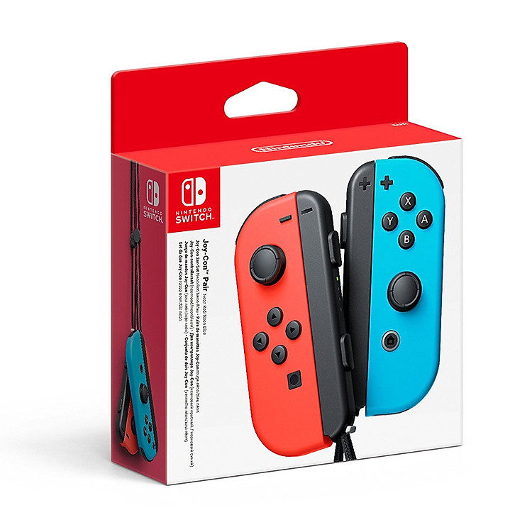 Tay cầm chơi game Joy con controller neon Red and Blue cho máy Nintendo Switch hàng nhập khẩu