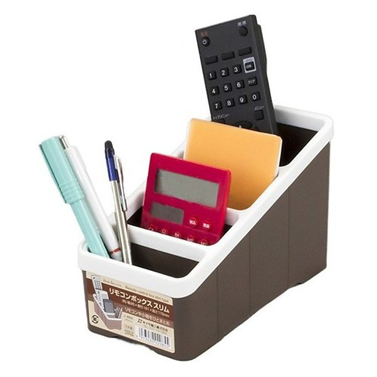 Khay đựng điều khiển 4 ngăn đa năng Nhật Bản - Màu nâu - Ảnh 6