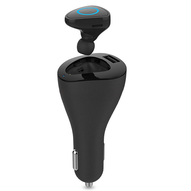 Cốc Sạc Cho Xe Oto Kiêm Bộ Ống Nghe Bluetooth Dostyle- Đen